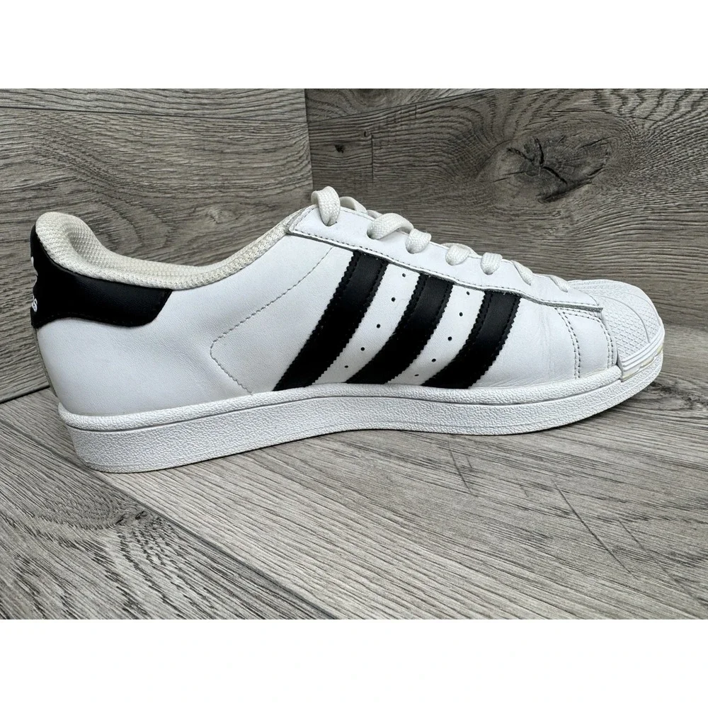 Adidas Superstar Originals White Black Leather Womens Sneakers Shoes Size 8.5